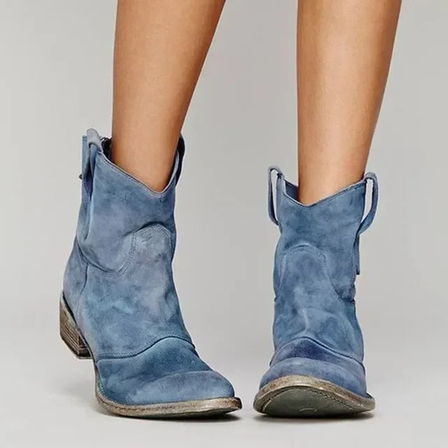 Cowboy Ankle Boots - Pull Tabs and Western Silhouette