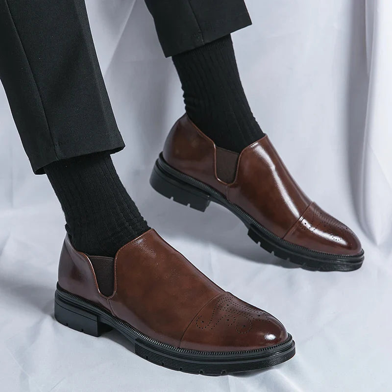 Slip On Dress Shoes - Classic Formal Cap Toe Design