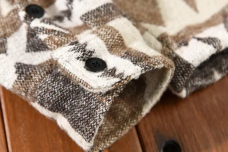 Patterned Overshirt - Relaxed Fit Button Front