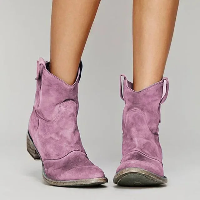Cowboy Ankle Boots - Pull Tabs and Western Silhouette
