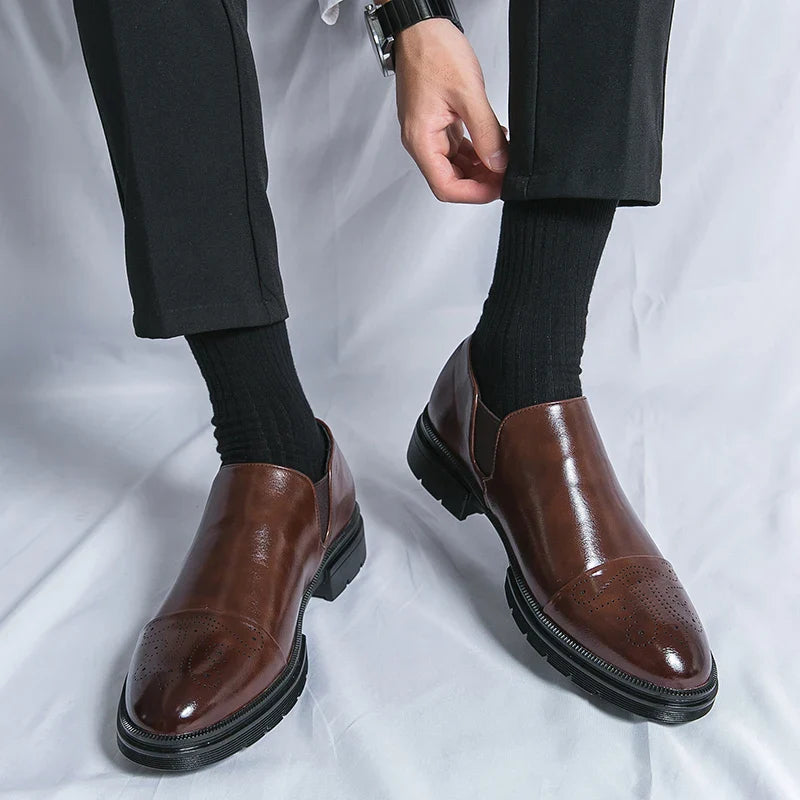 Slip On Dress Shoes - Classic Formal Cap Toe Design