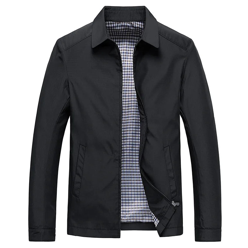Lightweight Jacket - Slim Fit with Shirt Collar Zip Front