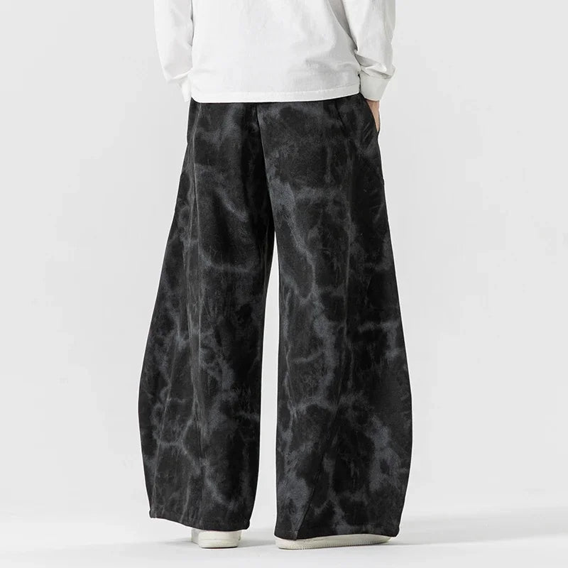 Wide Leg Lounge Trousers - Rope Belt Detail