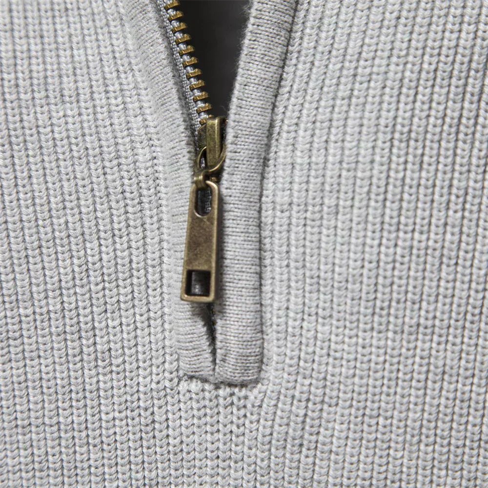 Quarter Zip Knitted Jumper | Pullover