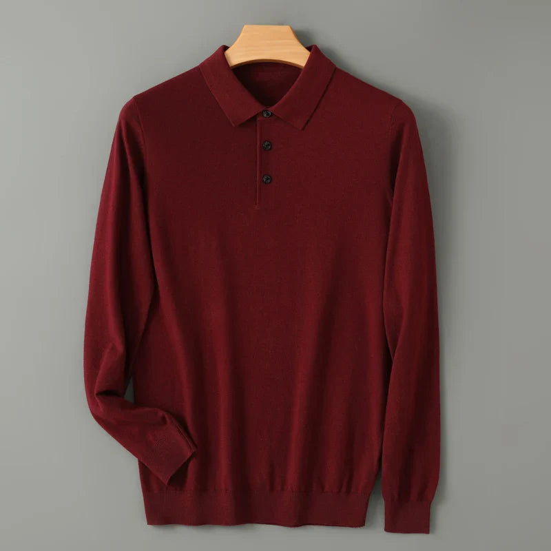 Long Sleeve Polo Shirt | Classic Button Design