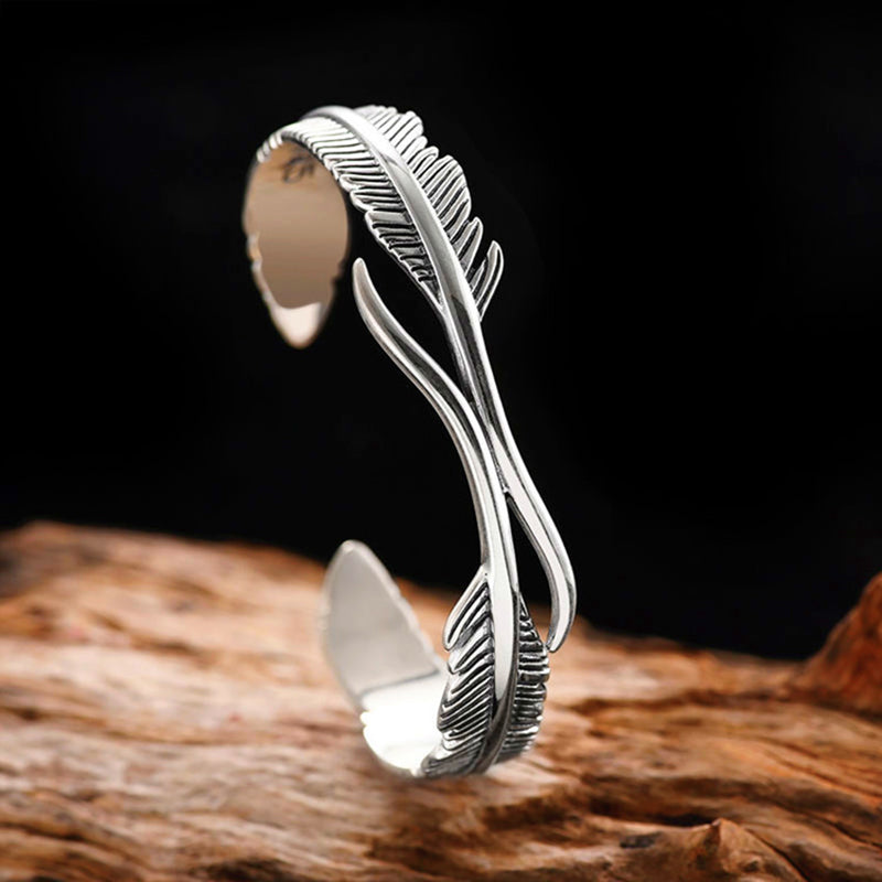 Men's Feather Flow Open Cuff Bracelet