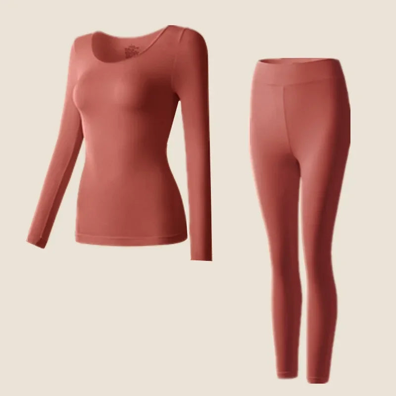 Thermal Underwear Set - Long Sleeve Top with Slim Leggings
