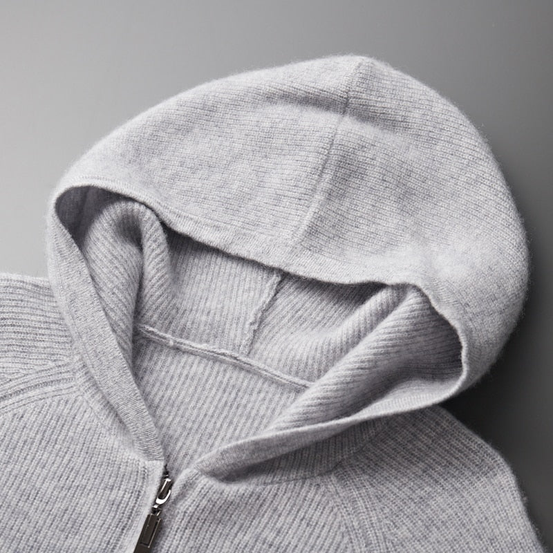 Zip Hoodie - Relaxed Fit with Drawstring Hood
