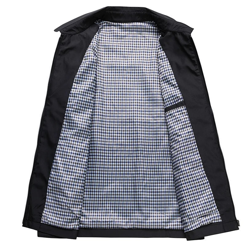 Lightweight Jacket - Slim Fit with Shirt Collar Zip Front