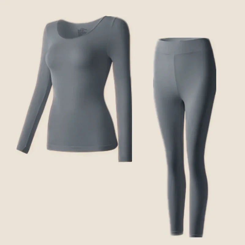 Thermal Underwear Set - Long Sleeve Top with Slim Leggings
