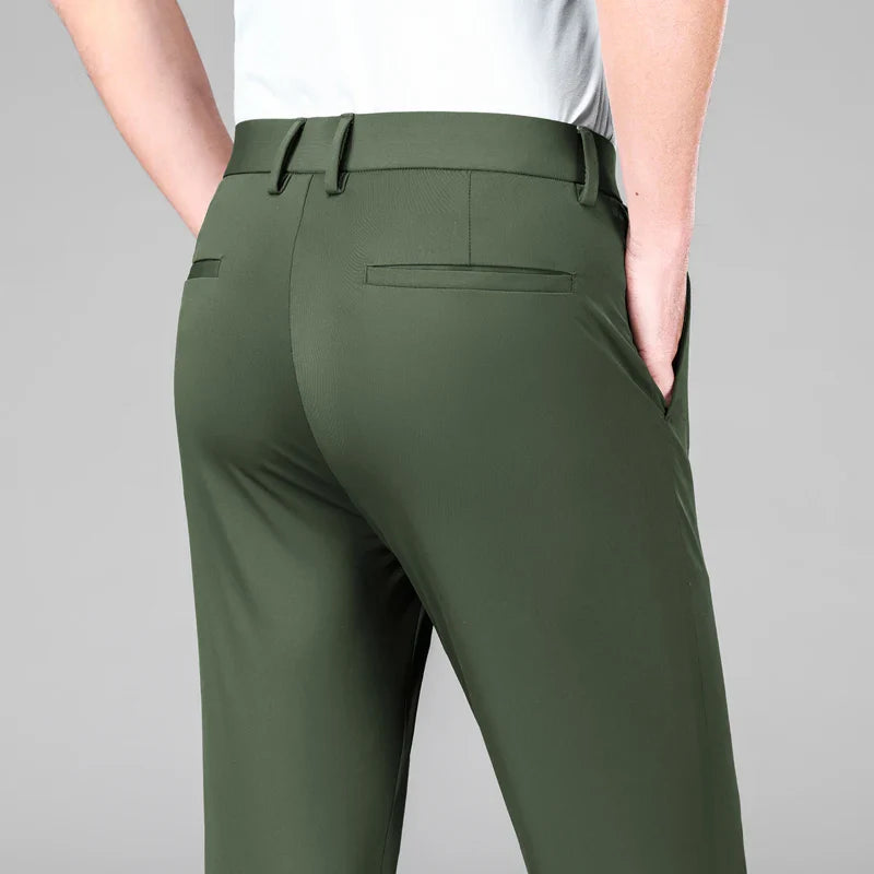 Slim Fit Chinos Work Trousers - Button Waist