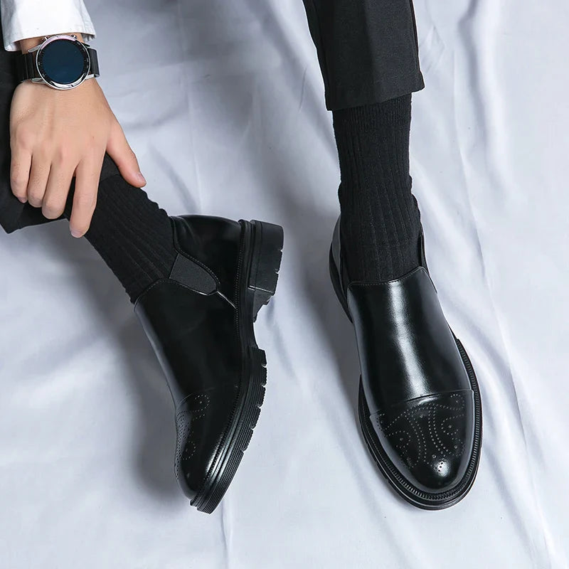 Slip On Dress Shoes - Classic Formal Cap Toe Design