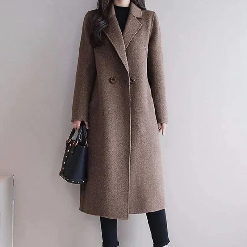 Long Winter Coat | Classic Double Button Style