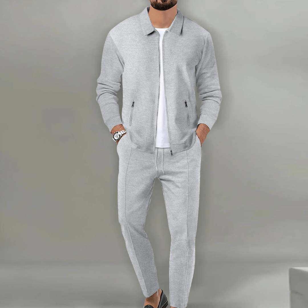 Men’s Tracksuit Two Piece Zip Jacket And Trousers Set | For Smart Casual And Travel