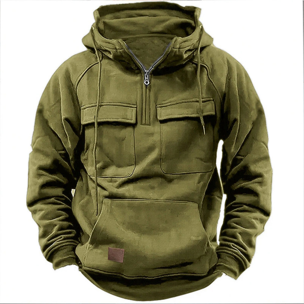 Pullover Hoodie - Half Zip with Front Pockets