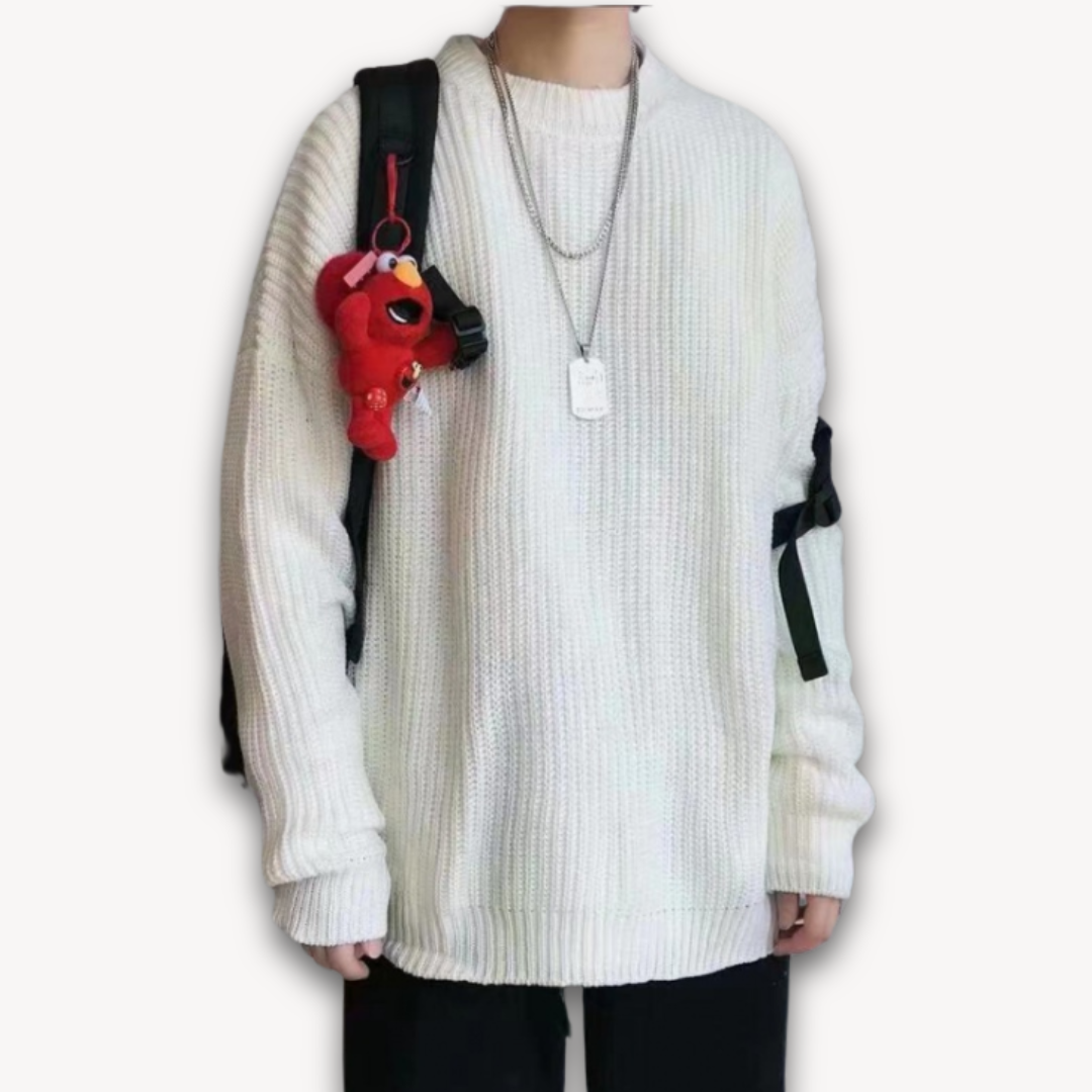 Oversized Knitted Jumper - Casual Loose Fit Pullover