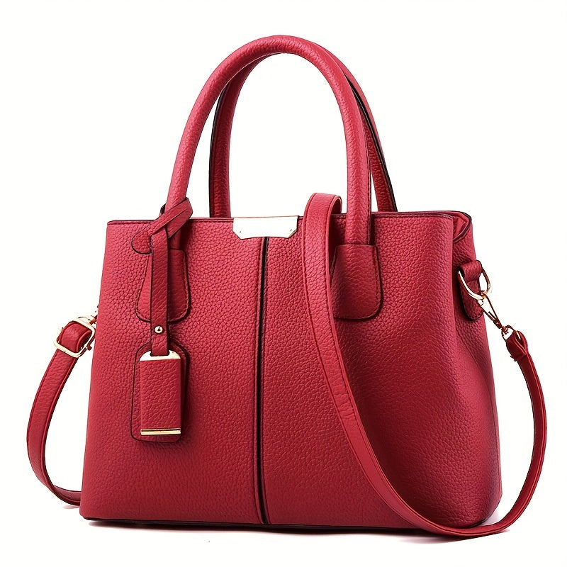 Handbag - Structured Shoulder Bag with Strap Detail