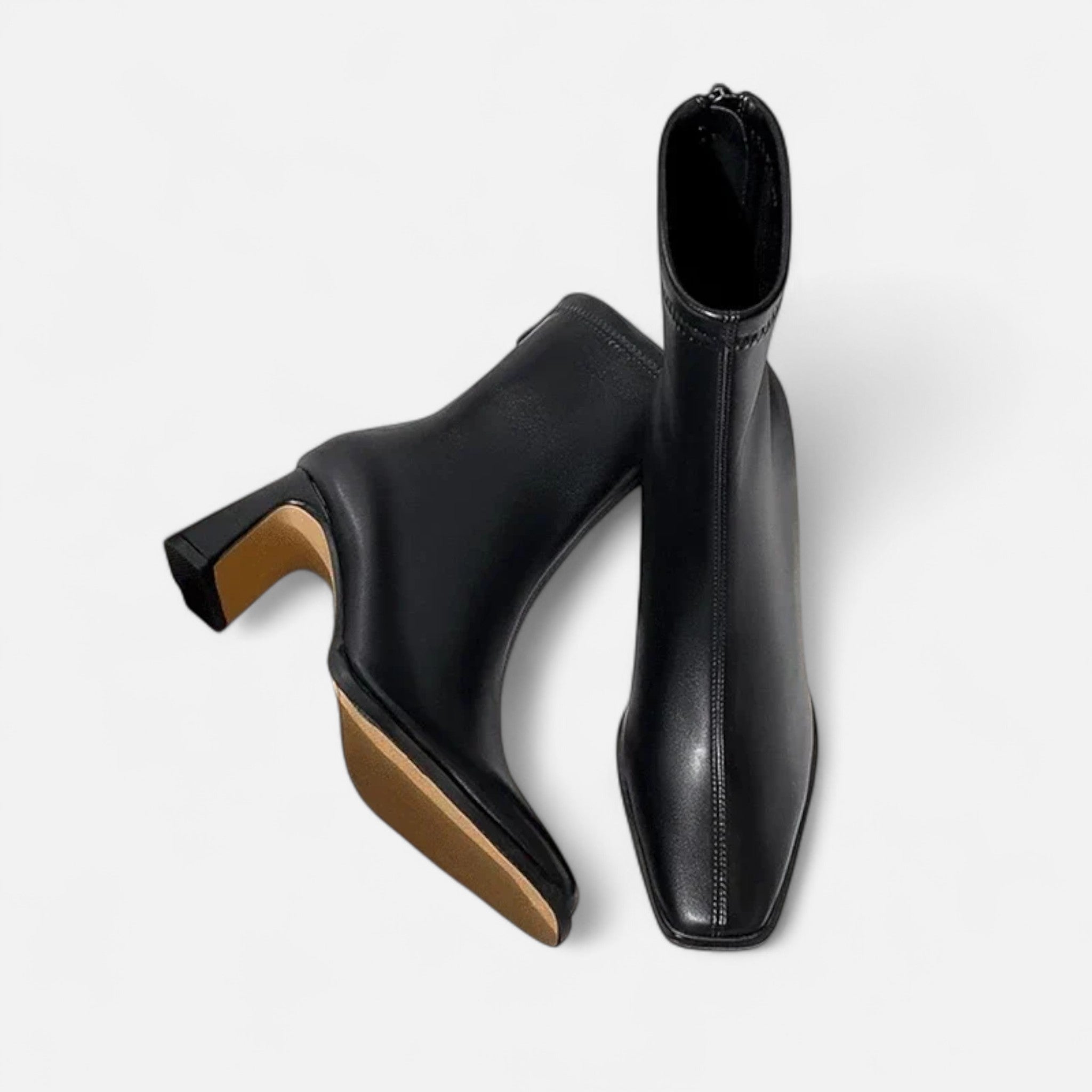Ankle Boots Winter Women’s | Square Toe Block Heel Warm Lined