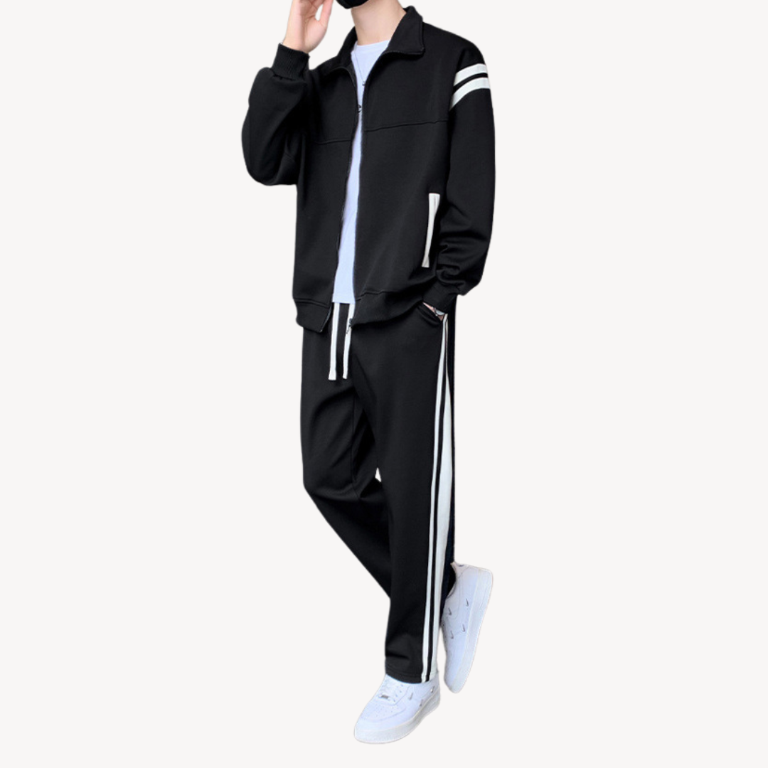 Tracksuit Set - Relaxed Fit Zip Jacket and Joggers