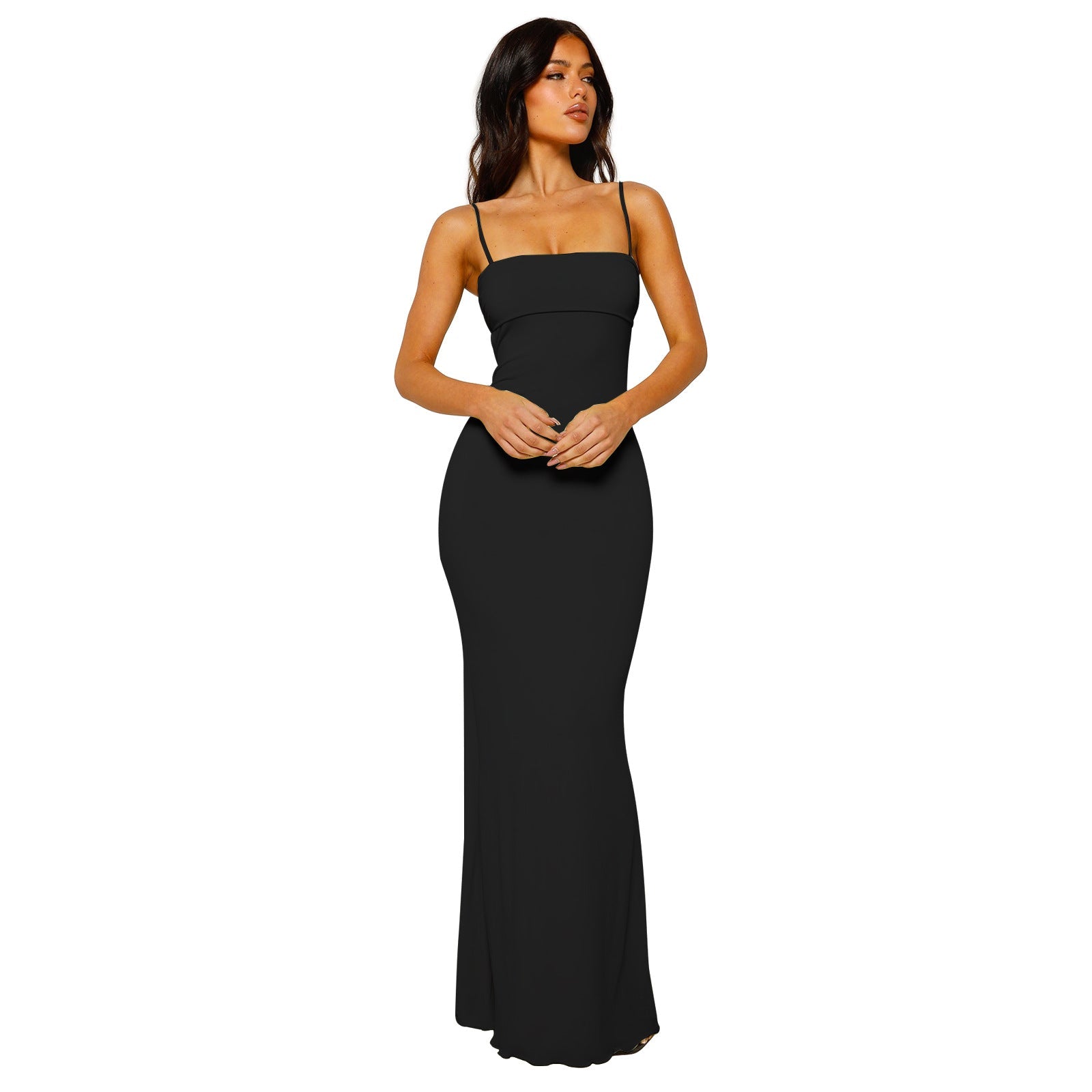 Women's Elegant Strapless Formal Wedding Guest Maxi Dress