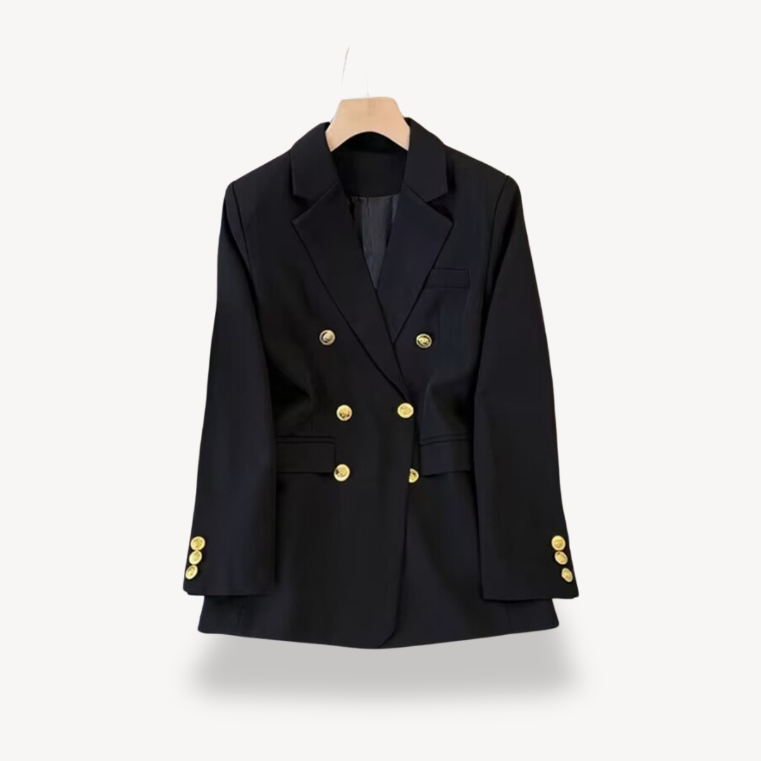 Double Breasted Blazer - Fitted Style with Button Detail