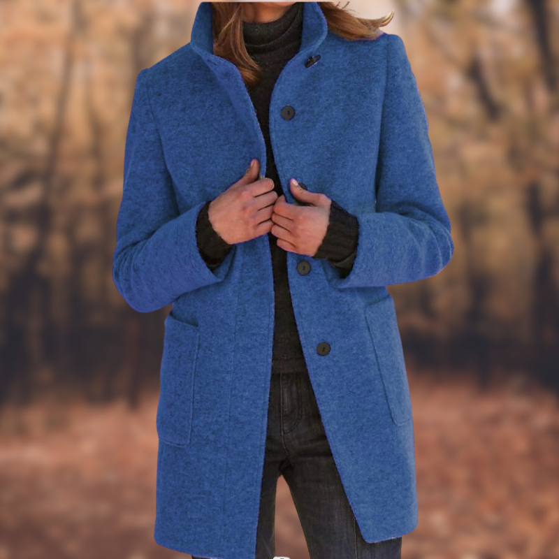 Mid Length Coat - Button Front with Straight Fit