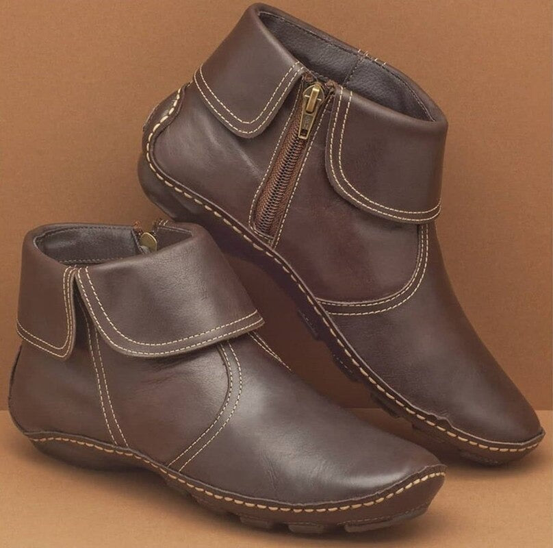 Ankle Boots | Side Zip with Strap Detail