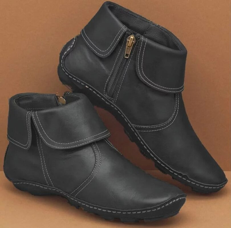 Ankle Boots | Side Zip with Strap Detail