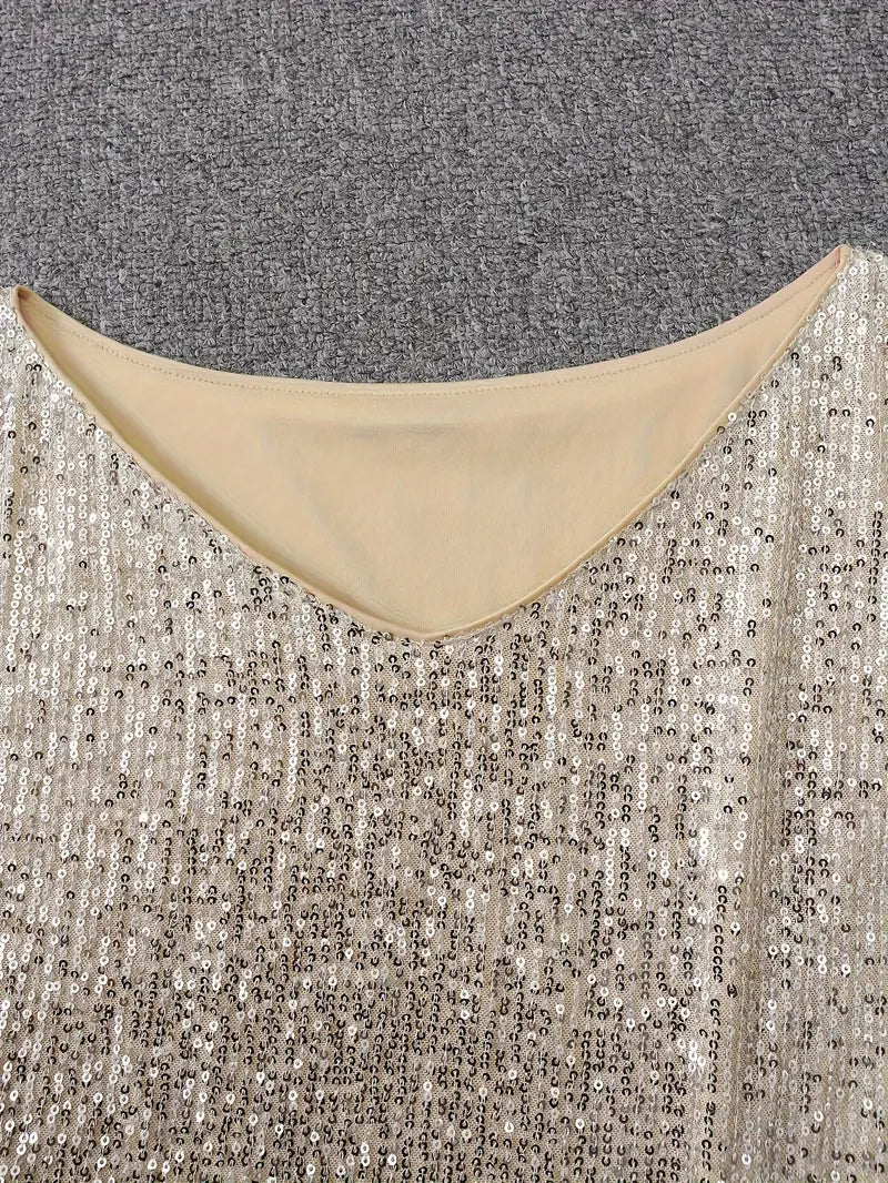 Sequin Mini Dress - Long Sleeve with Relaxed Fit
