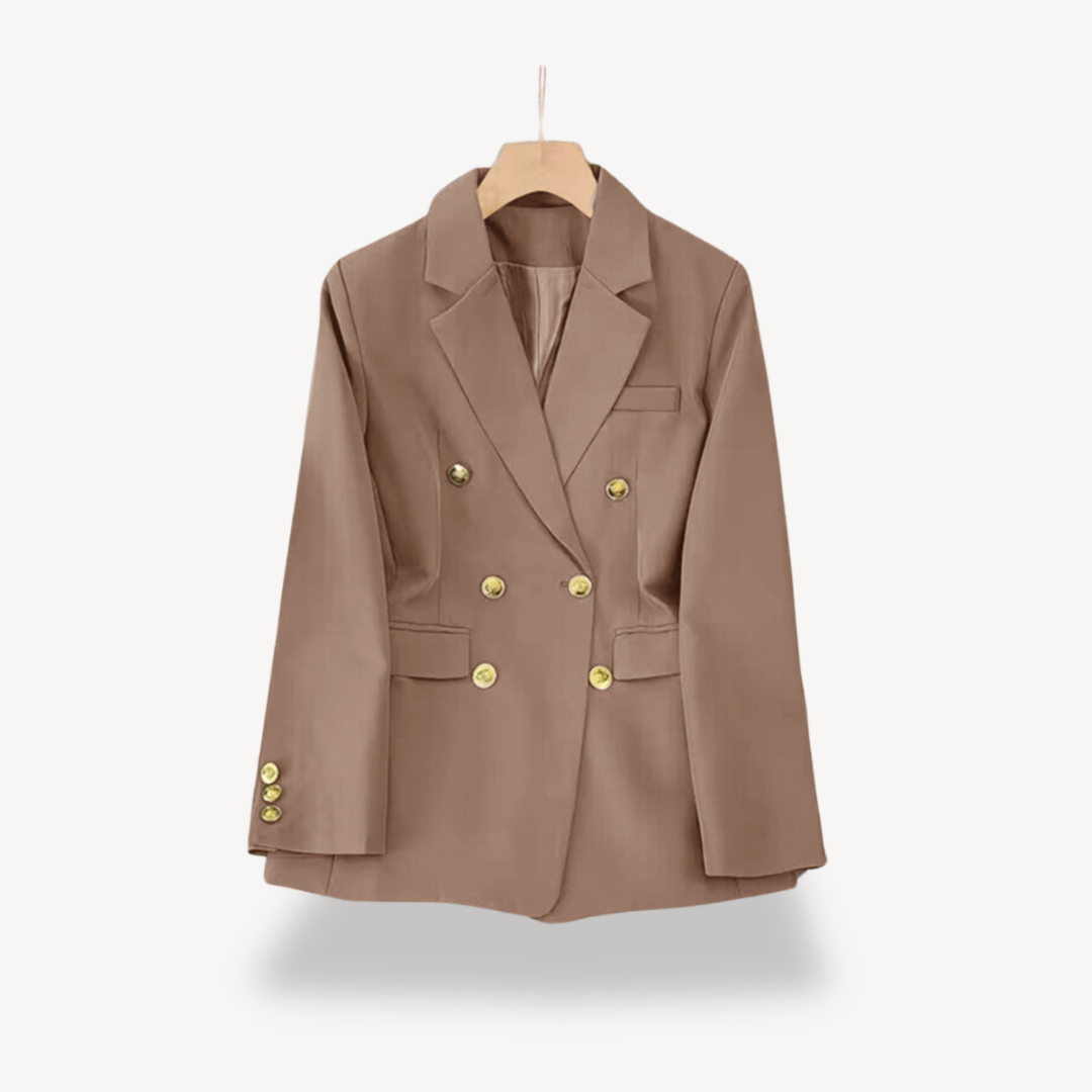 Double Breasted Blazer - Fitted Style with Button Detail