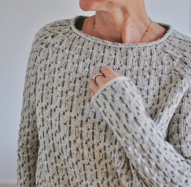 Round Neck Knit Jumper - Relaxed Fit with Textured Pattern