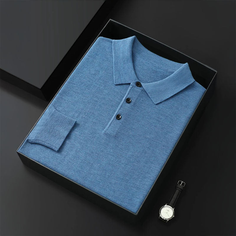 Long Sleeve Polo Shirt | Classic Button Design