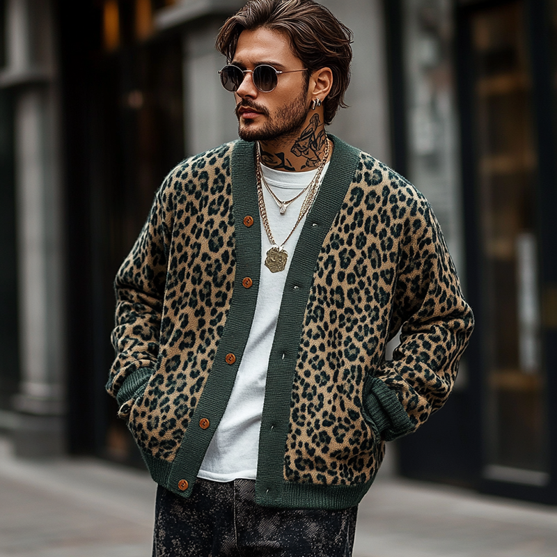Leopard Print Cardigan - Button Front