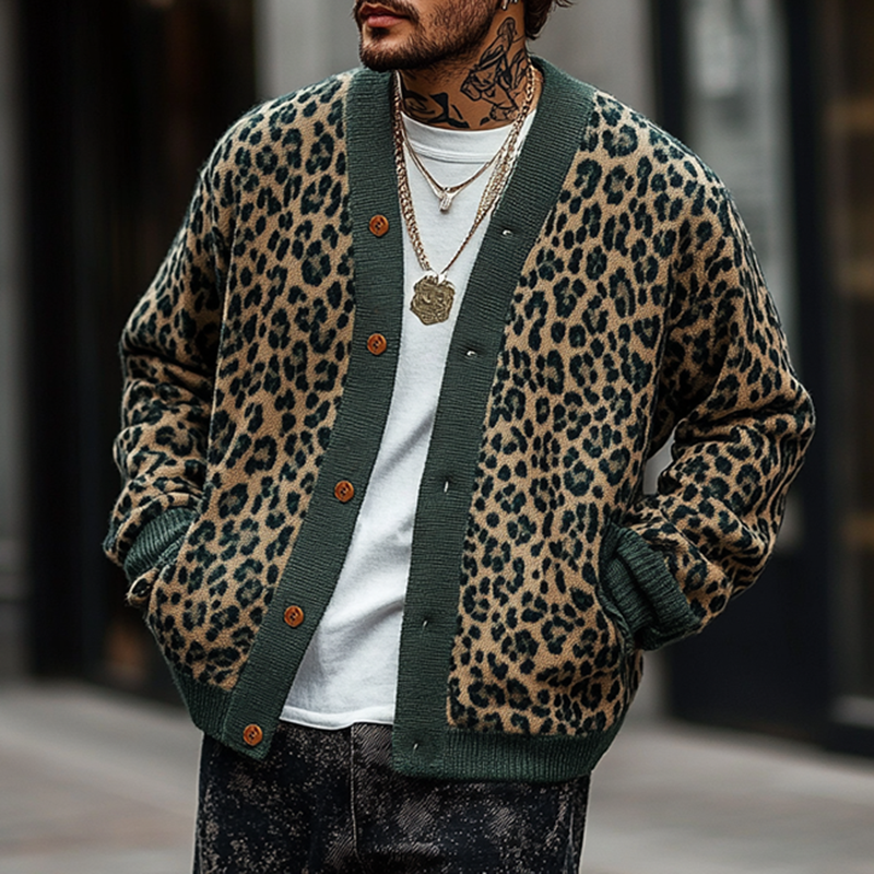 Leopard Print Cardigan - Button Front