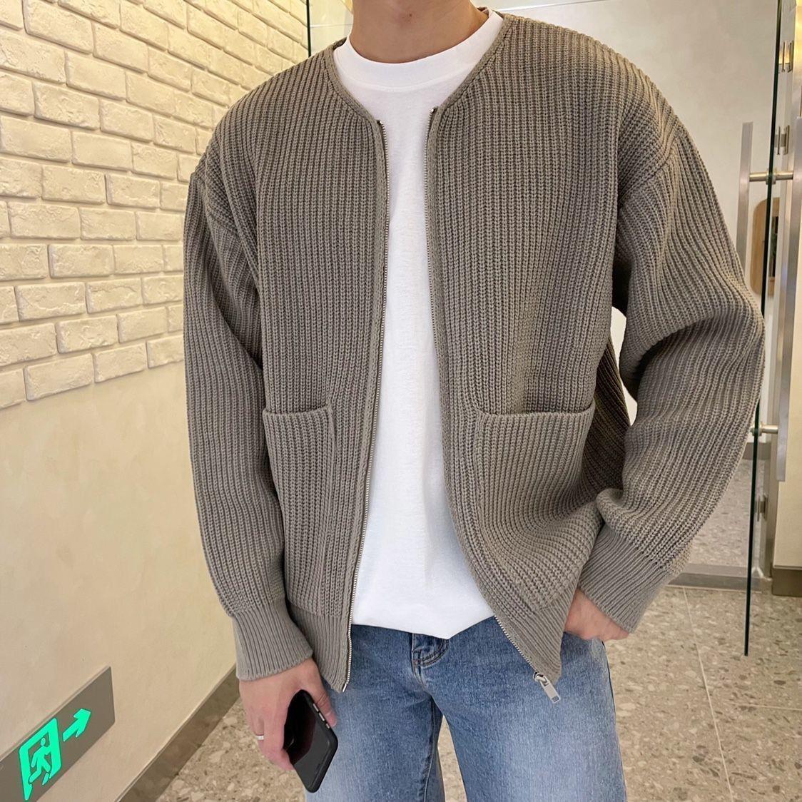 Knitted Cardigan - Relaxed Fit with Button Front