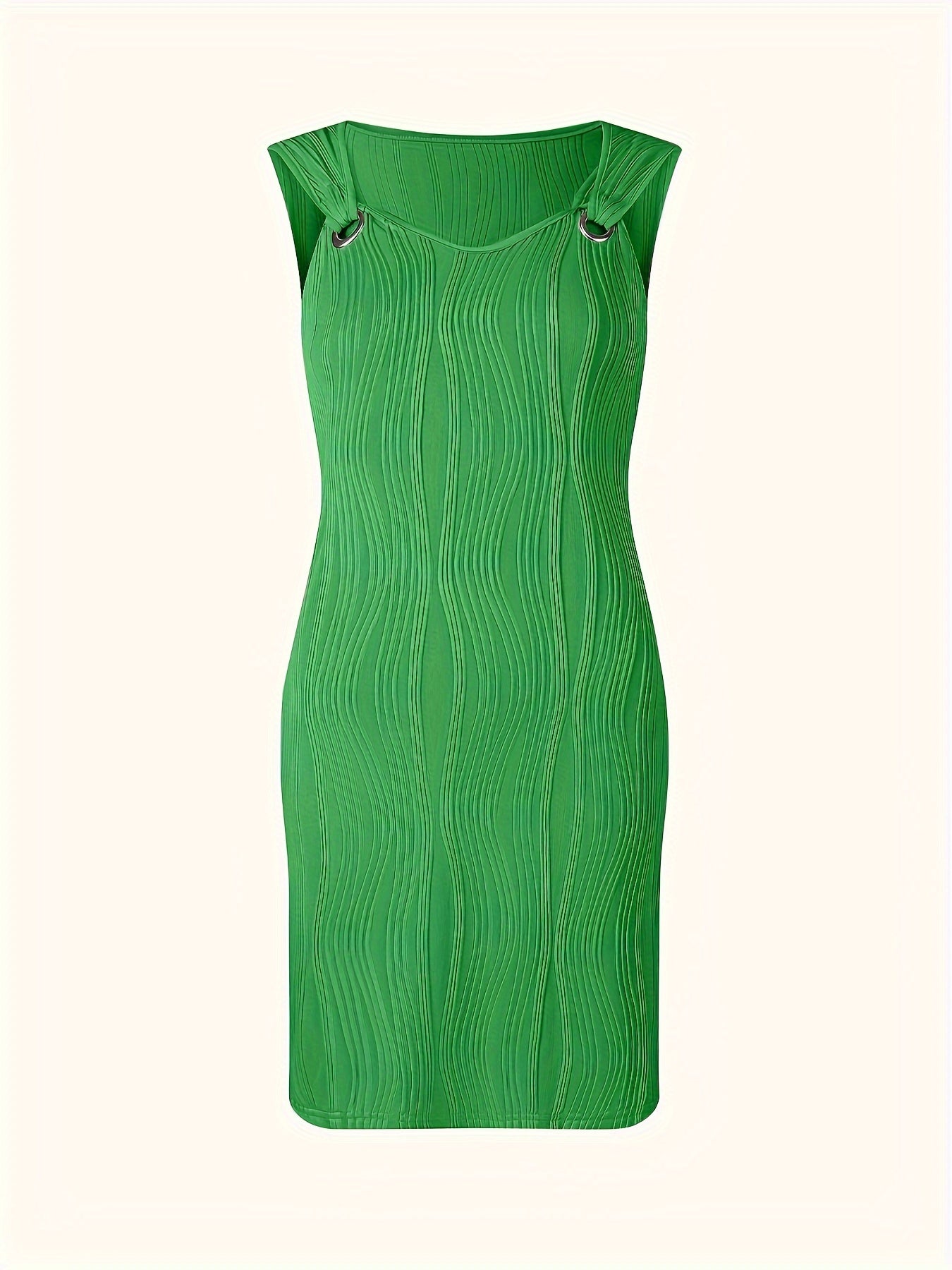 Sleeveless Mini Dress - V Neck with Side Split