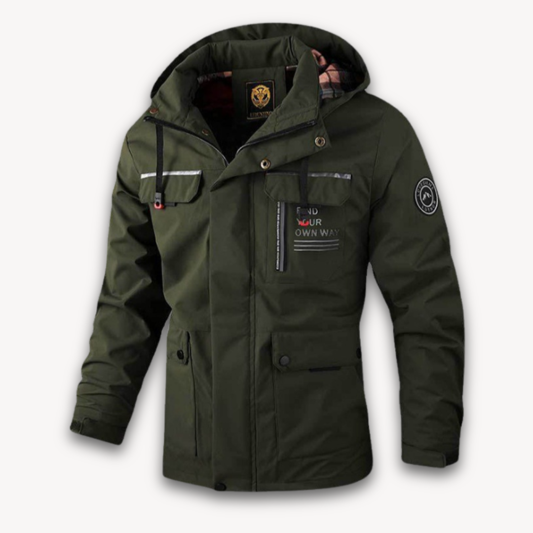 Hooded Jacket - Front Zip with Flap Pockets