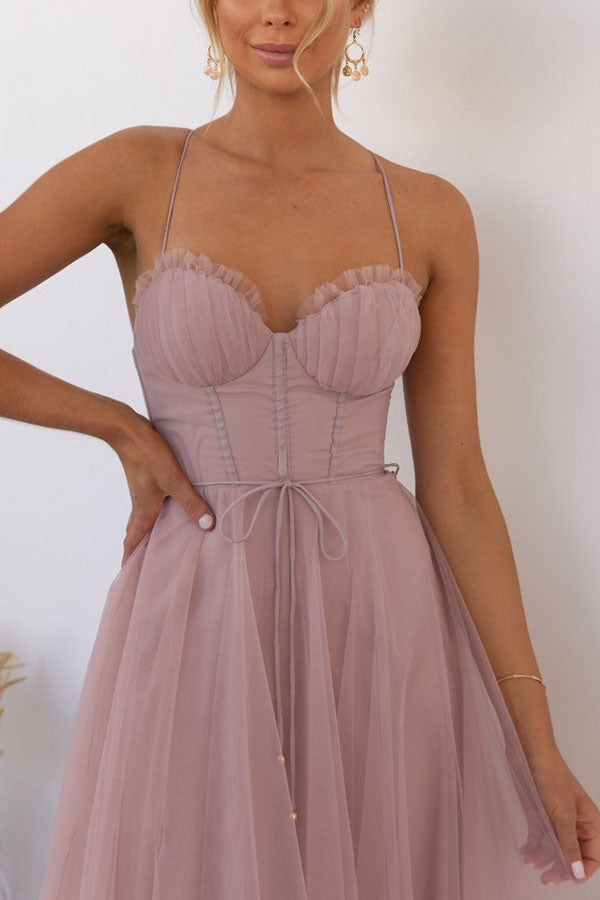 Women's Sleeveless Corset Maxi Dress