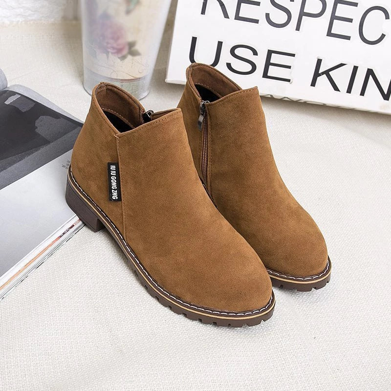 Ankle Boots | Block Heel with Side Zip