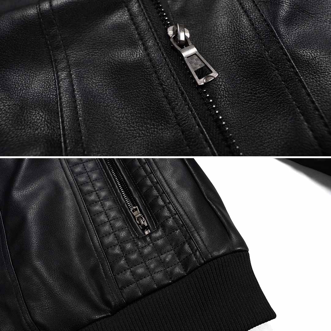 Biker Jacket - Hooded Style with Zip Detail