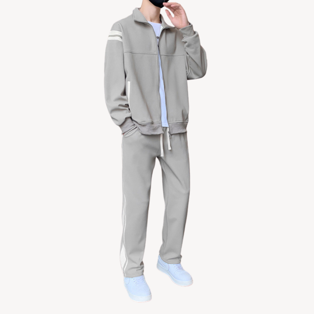 Tracksuit Set - Relaxed Fit Zip Jacket and Joggers