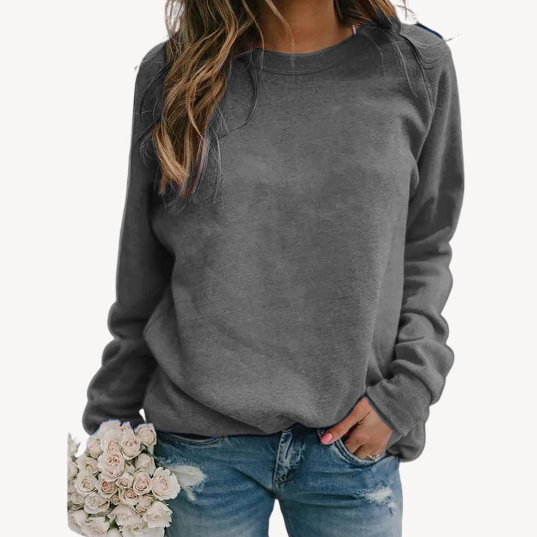 Casual Crew Neck Sweatshirt | Relaxed Fit Pullover