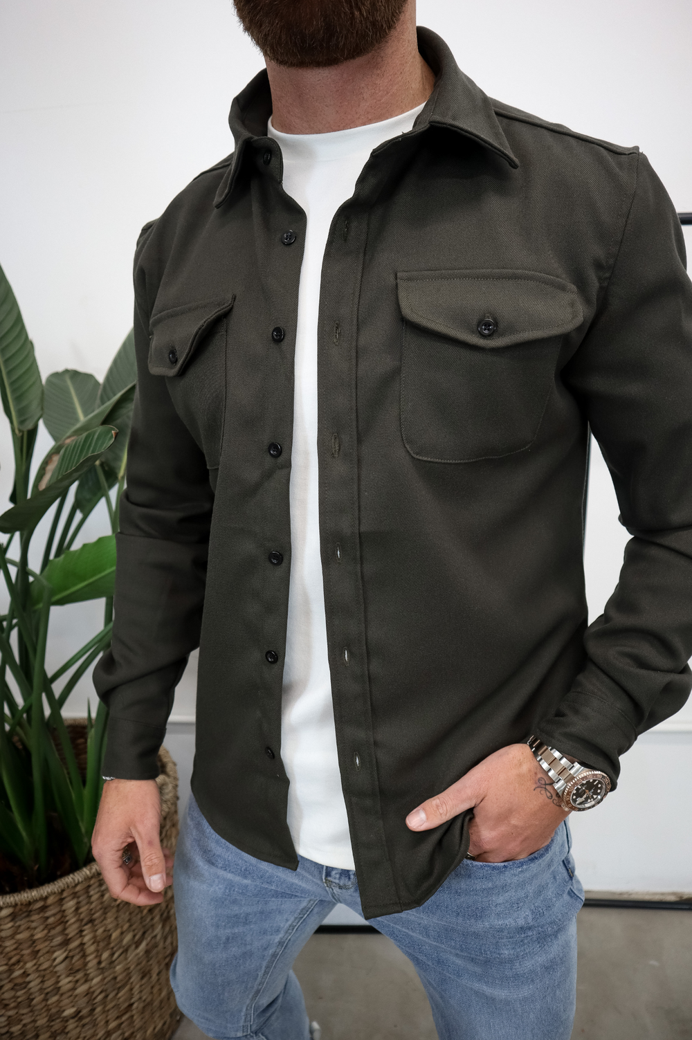 Overshirt Jacket | Long Sleeve Button Up with Chest Pockets