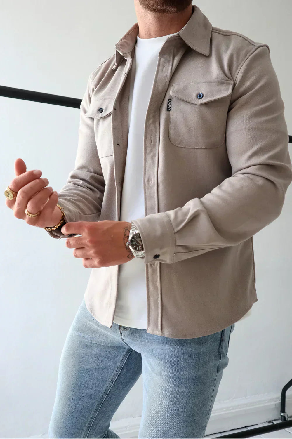 Men’s Trucker Jacket | Button Up Overshirt For Layering And Casual Wear