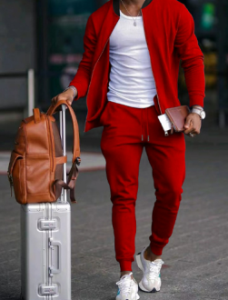 Jogger Tracksuit Set - Zip Up Jacket and Drawstring Trousers