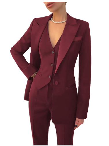 3 Piece Trouser Suit - Fitted Blazer and Waistcoat