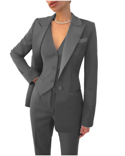 3 Piece Trouser Suit - Fitted Blazer and Waistcoat