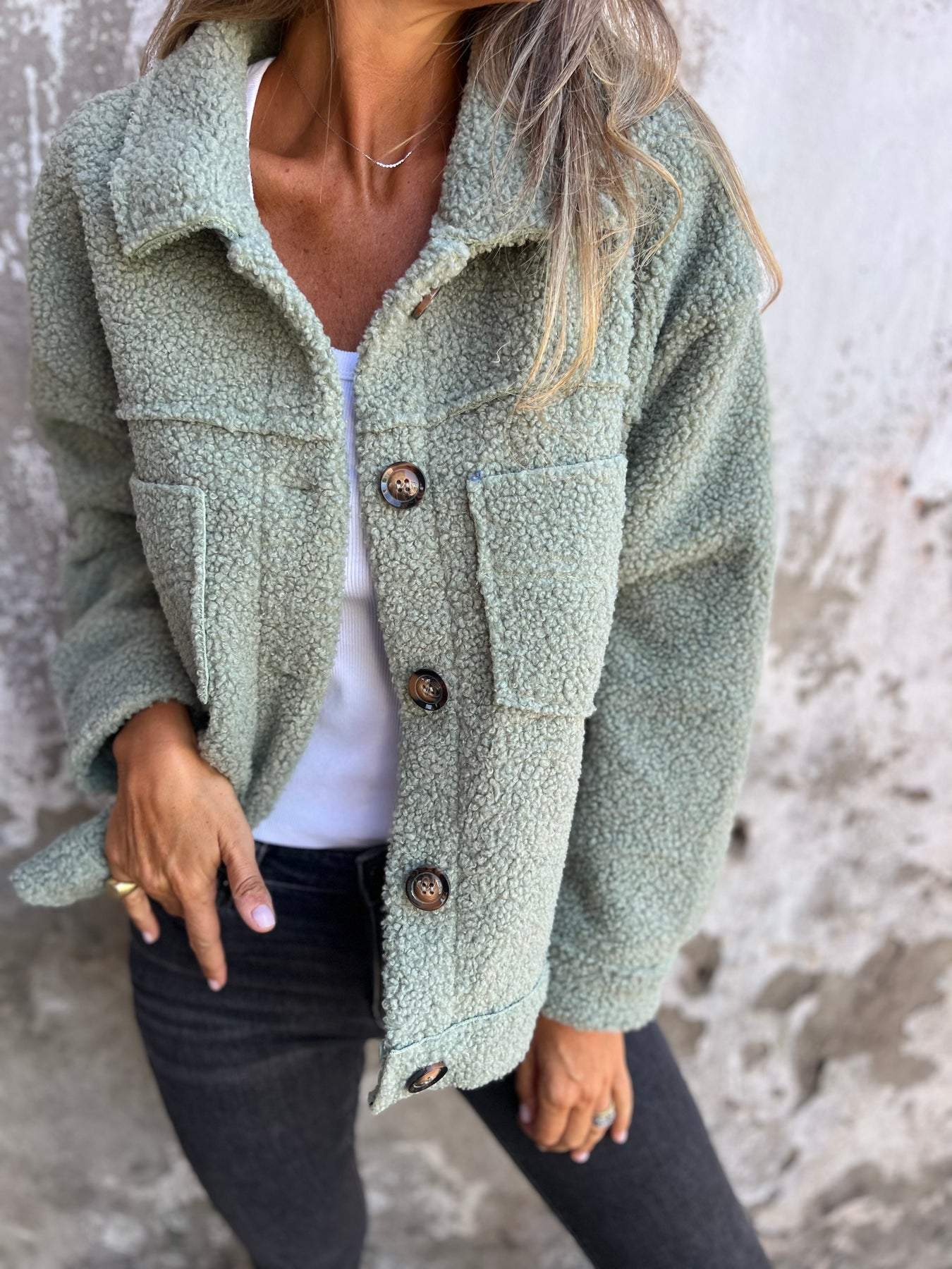 Button Front Jacket | Relaxed Fit with Collared Design