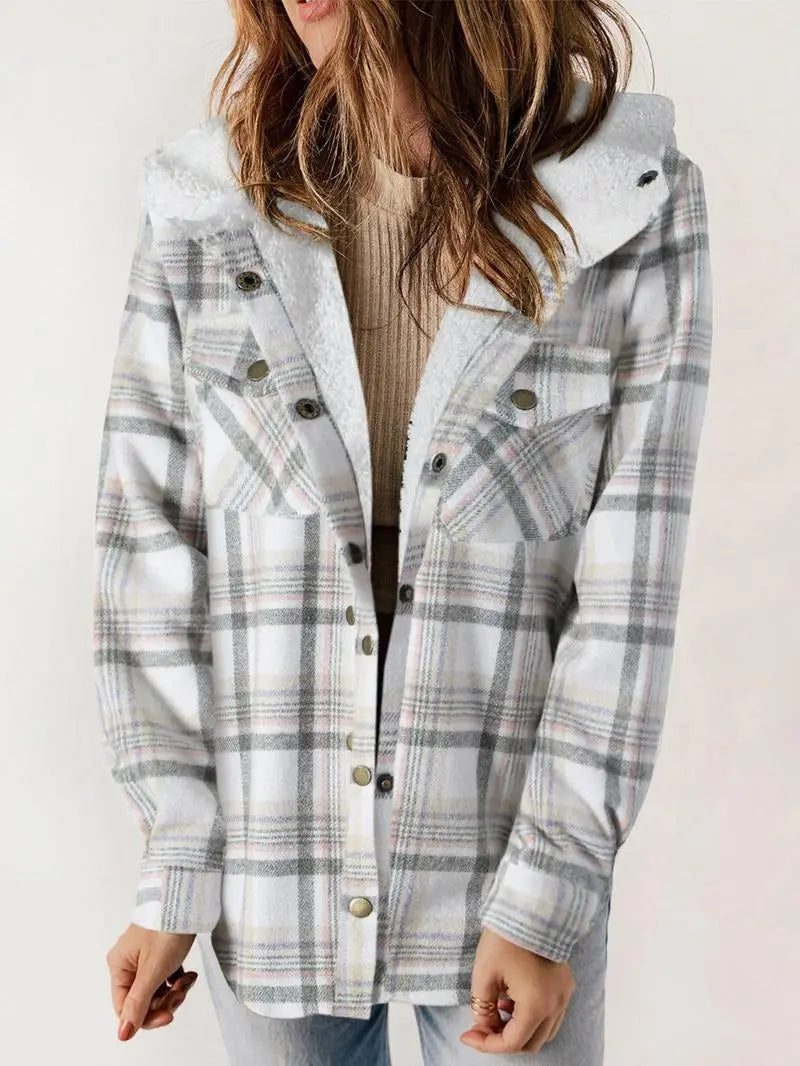 Plaid Shacket | Button Front with Hood