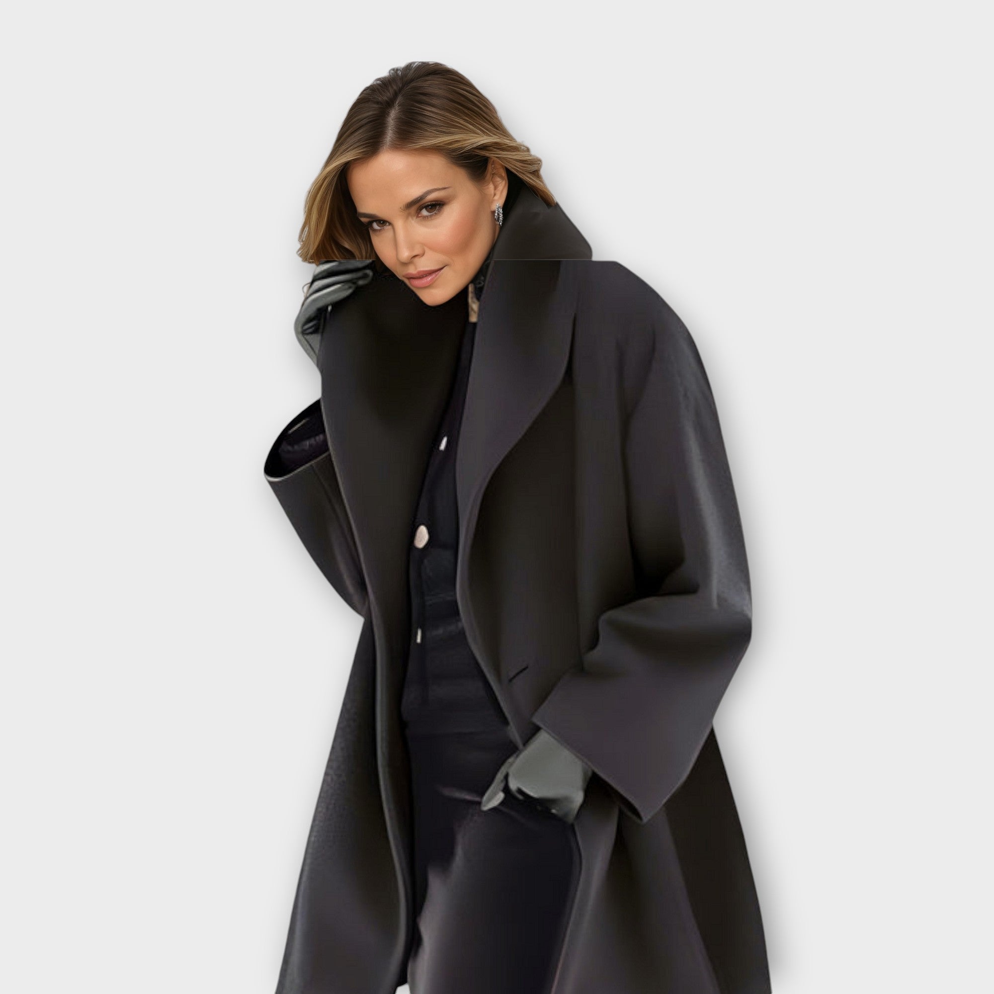 Oversized Overcoat - Relaxed Fit with Wide Lapel